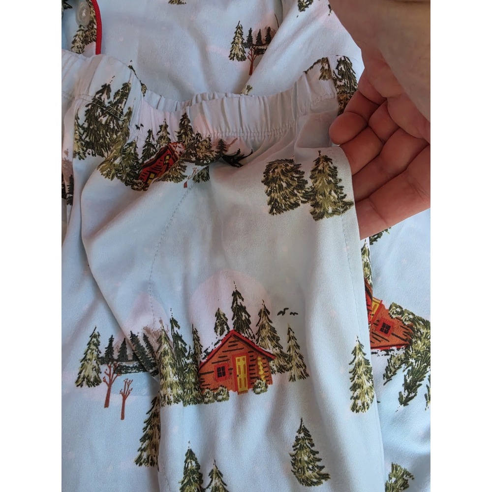 Beauty Queen Social NWT S Christmas Pajama Set Cabin Trees Holiday PJs Winter - Picture 4 of 6